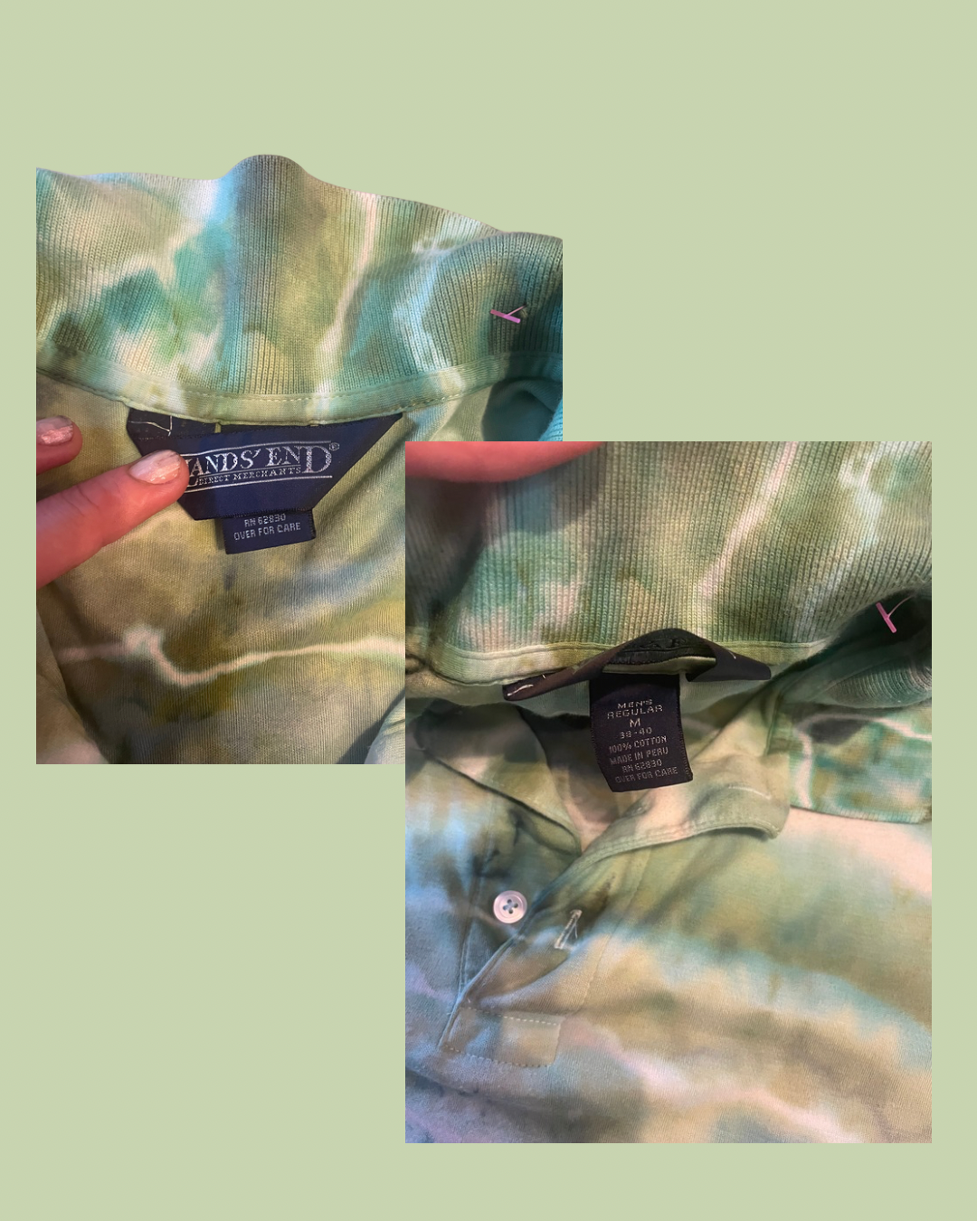 06 lands end long sleeve dead polo (medium)