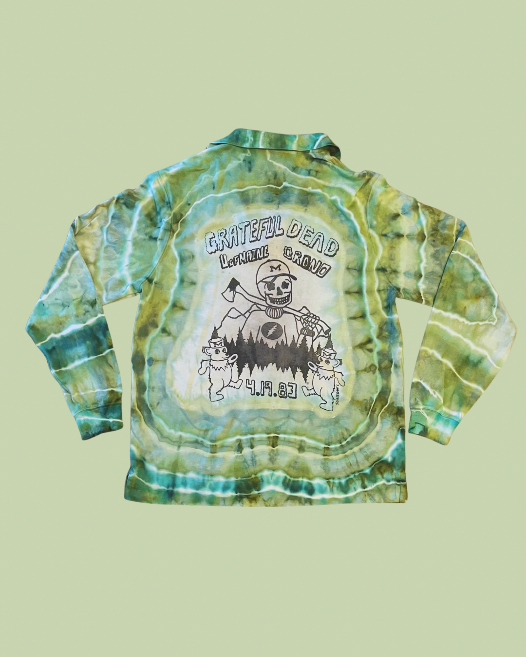 06 lands end long sleeve dead polo (medium)