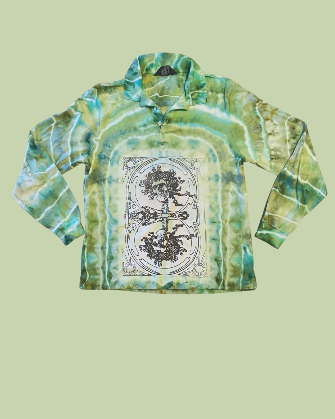 06 lands end long sleeve dead polo (medium)